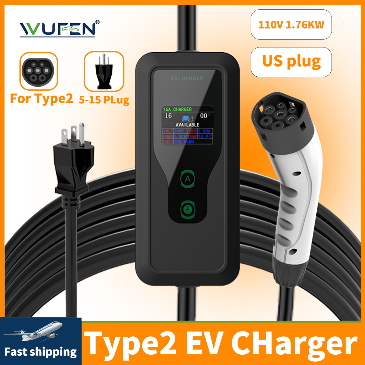 Portable Ev Charger - Портативное зарядное устройство WUFEN для электромобилей
